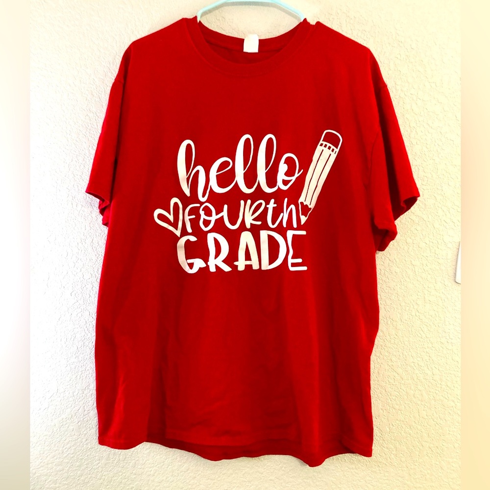 Hanes Hello 4th Grade Red T-shirt